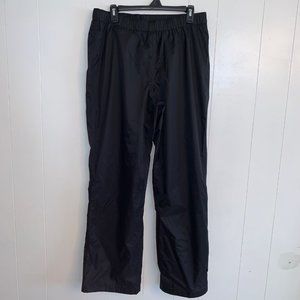 COLUMBIA SIZE LARGE BLACK PULL ON OMNITECH WATERPRROF BREATHABLE OUTDOOR PANTS